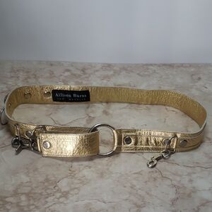 Allison Burns Gold Metallic Leather Multiway  Belt